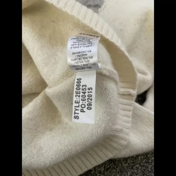 Vineyard Vines Cashmere Lambs Wool Sea Shell Sweater Angora Rabbit Cream Size XS - Picture 6 of 6